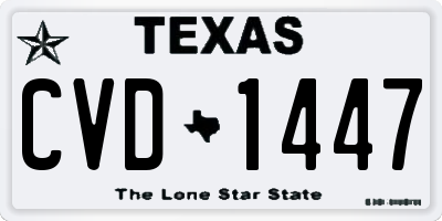 TX license plate CVD1447