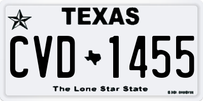TX license plate CVD1455