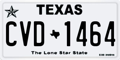 TX license plate CVD1464