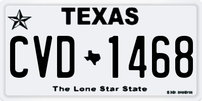 TX license plate CVD1468