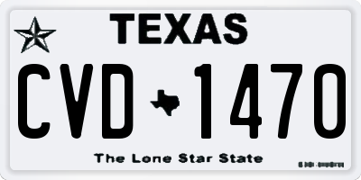 TX license plate CVD1470