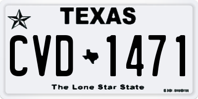 TX license plate CVD1471