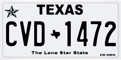 TX license plate CVD1472