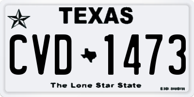 TX license plate CVD1473