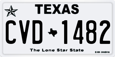 TX license plate CVD1482