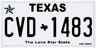 TX license plate CVD1483