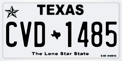 TX license plate CVD1485