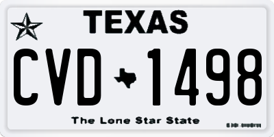 TX license plate CVD1498