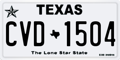 TX license plate CVD1504