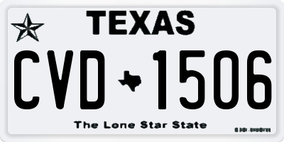 TX license plate CVD1506