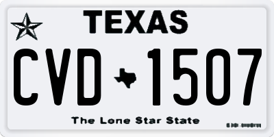 TX license plate CVD1507