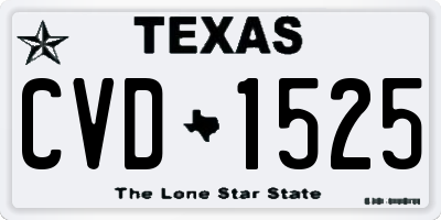 TX license plate CVD1525