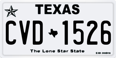 TX license plate CVD1526