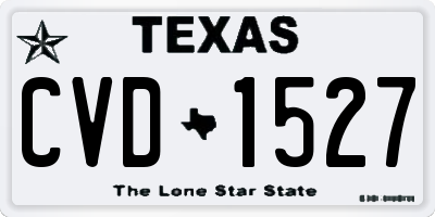 TX license plate CVD1527