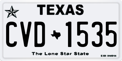 TX license plate CVD1535