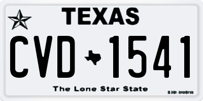 TX license plate CVD1541