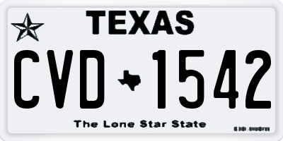 TX license plate CVD1542