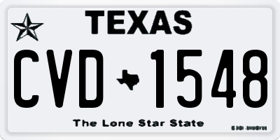 TX license plate CVD1548