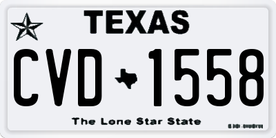 TX license plate CVD1558