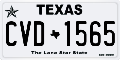 TX license plate CVD1565