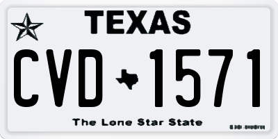 TX license plate CVD1571