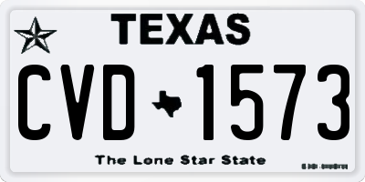 TX license plate CVD1573