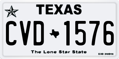 TX license plate CVD1576