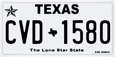 TX license plate CVD1580