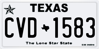 TX license plate CVD1583