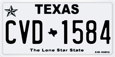 TX license plate CVD1584