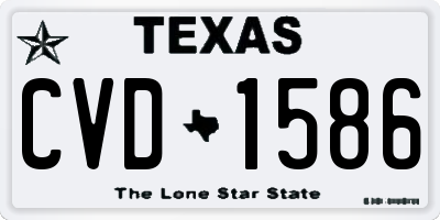 TX license plate CVD1586