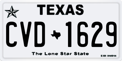 TX license plate CVD1629