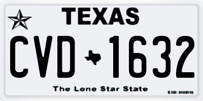 TX license plate CVD1632