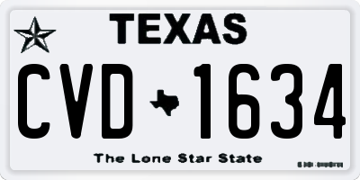 TX license plate CVD1634