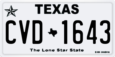 TX license plate CVD1643
