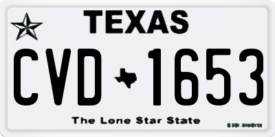 TX license plate CVD1653