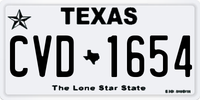 TX license plate CVD1654