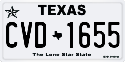 TX license plate CVD1655