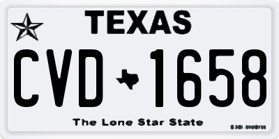 TX license plate CVD1658