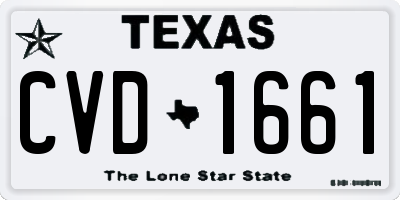 TX license plate CVD1661