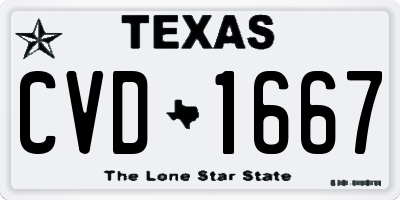 TX license plate CVD1667