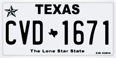 TX license plate CVD1671