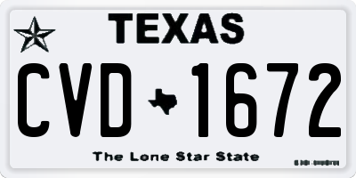 TX license plate CVD1672