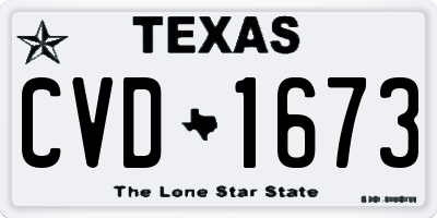 TX license plate CVD1673