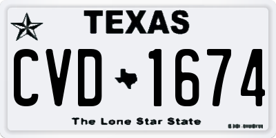 TX license plate CVD1674