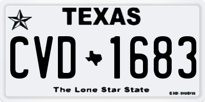 TX license plate CVD1683