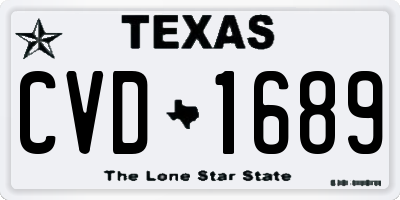 TX license plate CVD1689