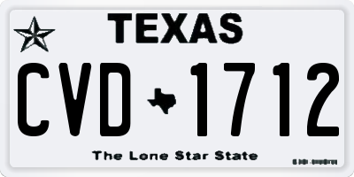 TX license plate CVD1712