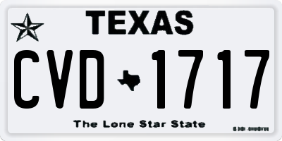 TX license plate CVD1717