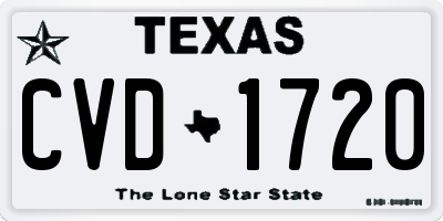TX license plate CVD1720